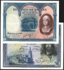 24 de julio de 1927. 500 pesetas. Numeración superior al 1.602.000. Planchado. MBC+. Más 15/8/1928. 1.000 pesetas. EBC+, restos de apresto original. E...