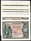 30 de abril de 1938. 2 pesetas. Serie A, B, C, D, E, G, H, I, L, M y N (última serie). E429 y 429a. Los dos últimos con marca lateral. Un par de piqui...