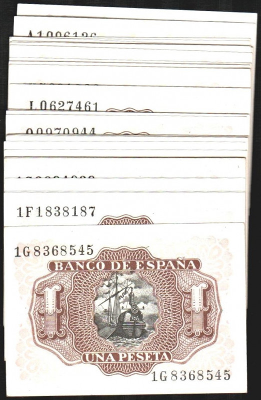 22 de julio de 1953. 1 peseta. Sin serie, A, B, C, D, E, F, G, H, I, J, K, L, M,...