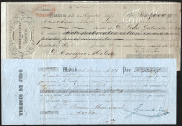 13 de julio de 1861 y 13 de agosto de 1857. Letras de cambio giradas desde Ávila y Madrid por "trece mil quinientos (13.500) reales de vellón pagadero...