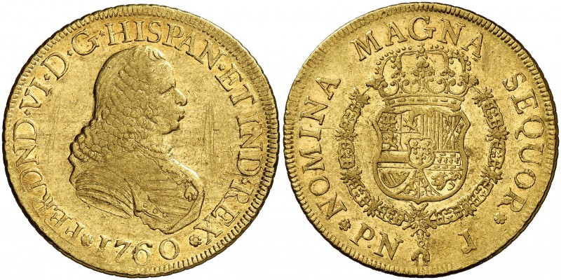 1760. Fernando VI. Popayán. J. 8 escudos. (Cal. 50) (Cal.Onza 613) (Restrepo 26-...