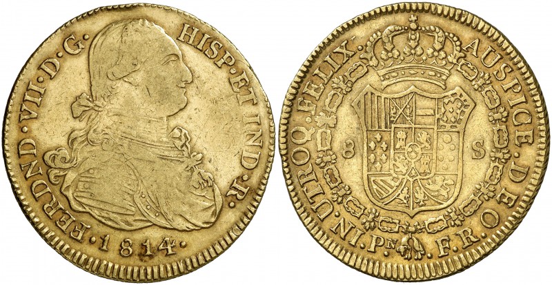 1814. Fernando VII. Popayán. FR. 8 escudos. (Cal. 84) (Cal.Onza 1289) (Restrepo ...