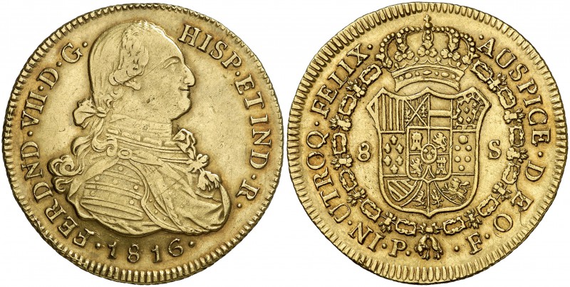 1816. Fernando VII. Popayán. F. 8 escudos. (Cal. 77) (Cal.Onza 1293) (Restrepo 1...