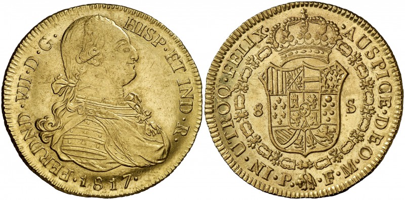1817. Fernando VII. Popayán. FM. 8 escudos. (Cal. 79) (Cal.Onza 1298) (Restrepo ...