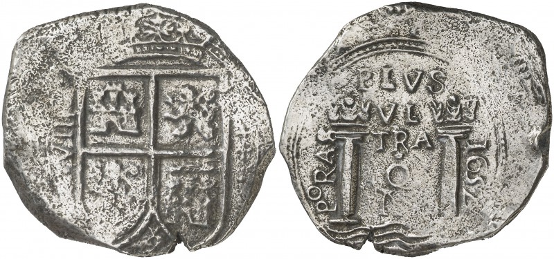 1652. Felipe IV. Santa Fe de Nuevo Reino. PORAS. 8 reales. (Cal. 528) (Restrepo ...