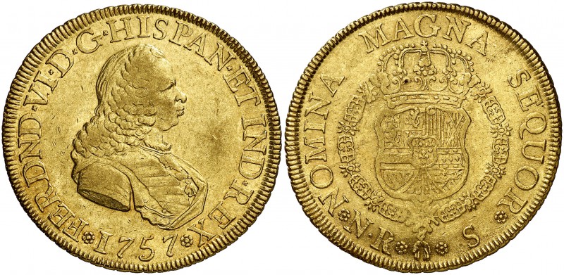 1757. Fernando VI. Santa Fe de Nuevo Reino. S. 8 escudos. (Cal. 63) (Cal.Onza 63...