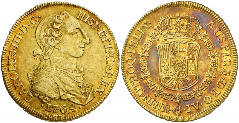 1764. Carlos III. Santa Fe de Nuevo Reino. JV. 8 escudos. (Cal. 163) (Cal.Onza 8...