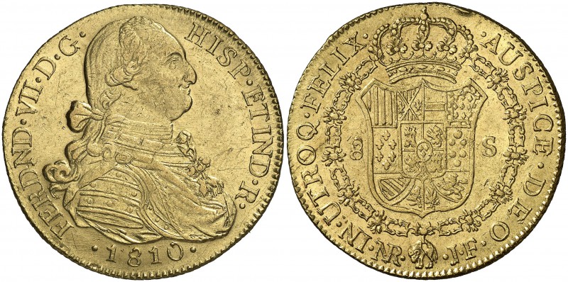1810. Fernando VII. Santa Fe de Nuevo Reino. JF. 8 escudos. (Cal. 95) (Cal.Onza ...