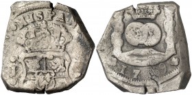 1739. Felipe V. Guatemala. J. 8 reales. (Cal. 597). 26,46 g. Columnario. Escasa. MBC-.