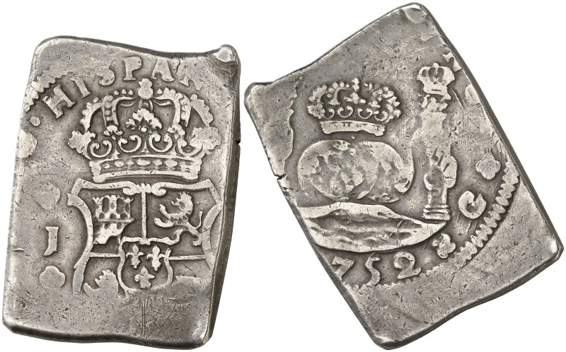 1752. Fernando VI. Guatemala. J. 8 reales. (Cal. 284). 26,68 g. Columnario. Buen...
