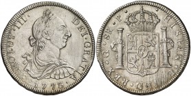 1773. Carlos III. Guatemala. P. 8 reales. (Cal. 823). 27 g. Rayitas de acuñación, pero buen ejemplar. Muy rara y más así. (EBC).