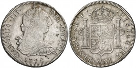 1778. Carlos III. Guatemala. P. 8 reales. (Cal. 826). 26,92 g. Escasa. MBC-.