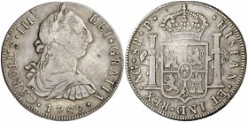 1782. Carlos III. Guatemala. P. 8 reales. (Cal. 830). 26,63 g. Muy rara. MBC-.