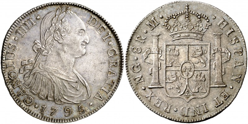 1795/4. Carlos IV. Guatemala. M. 8 reales. (Cal. 624). 26,98 g. Bella. Preciosa ...