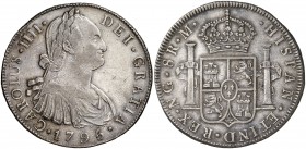 1795. Carlos IV. Guatemala. M. 8 reales. (Cal. 625). 26,88 g. Escasa. MBC-/MBC+.