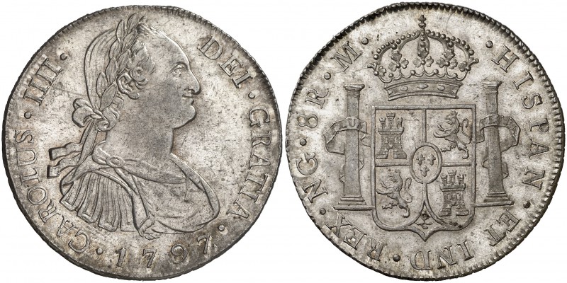 1797. Carlos IV. Guatemala. M. 8 reales. (Cal. 628). 27 g. Muy bella. Brillo ori...