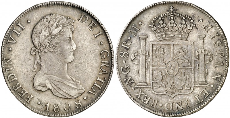 1808. Fernando VII. Guatemala. M. 8 reales. (Cal. 455, mismo ejemplar) (Kr. marc...