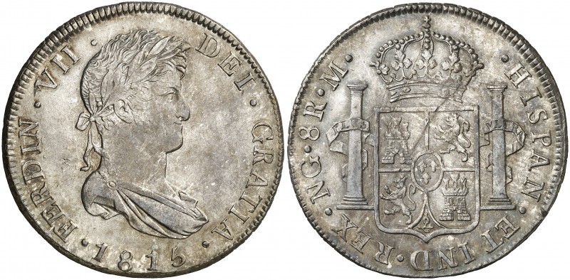1815. Fernando VII. Guatemala. M. 8 reales. (Cal. 463). 27 g. Rayita de acuñació...