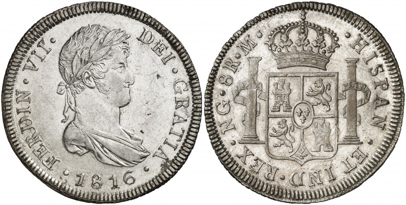 1816. Fernando VII. Guatemala. M. 8 reales. (Cal. 464). 26,96 g. Bella. Brillo o...