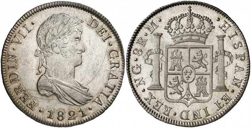 1821. Fernando VII. Guatemala. M. 8 reales. (Cal. 470). 27,01 g. Bellísima. Plen...