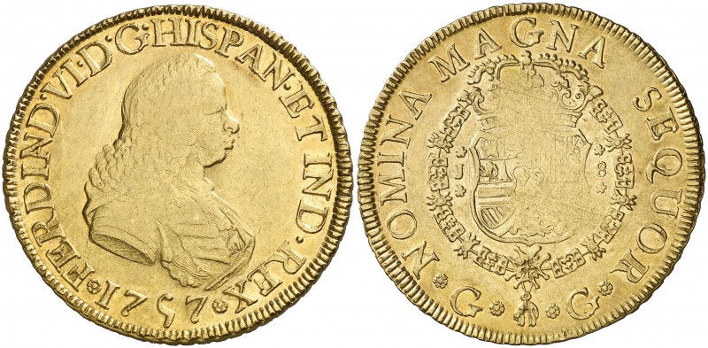 1757/6. Fernando VI. Guatemala. J. 8 escudos. (Cal. 7) (Cal.Onza 553, mismo ejem...