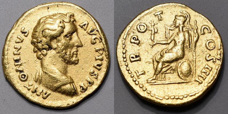 ANTONIN LE PIEUX (138-161). Aureus (6,49 g) Rome 146-161.
A/ ANTONINVS AVG PIVS ...