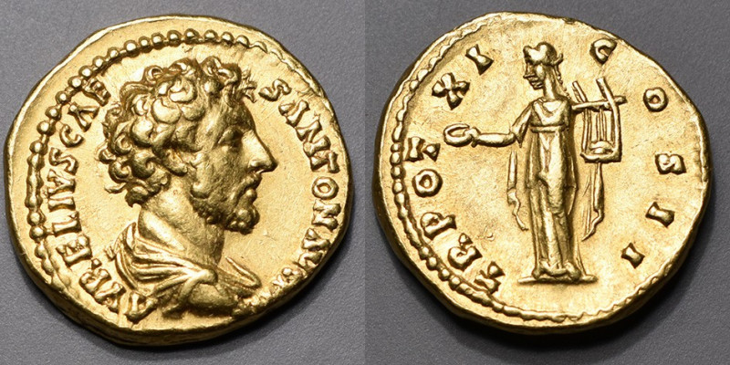 MARC AURELE César (139-161). Aureus (7,30 g.) Rome 156-157 A/ AVRELIVS CAES.ATTO...