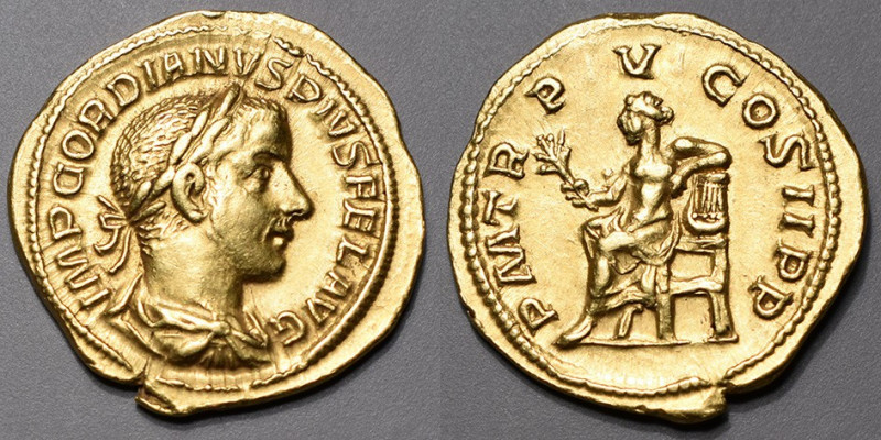 GORDIEN III (238-244) Auréus (4,90 g.) Rome (241-243) A/ IMP GORDIANVS PIVS FEL ...
