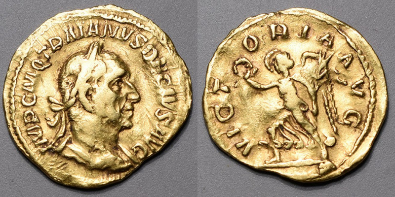 TRAJAN DECE (259-251). Aureus (3,67 g) Rome .
A/ IMP CMQ TRAIANVS DECIUS AVG. So...