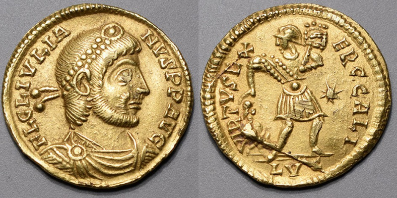 JULIEN II LE PHILOSOPHE (360-363). Solidus (4,61g.) Lyon (-) A/ FL CL IVLIA-NVS ...