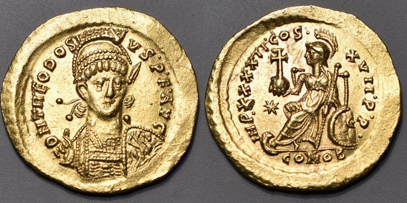 THEODOSE II II (443-450). Solidus (4,45g.) Constantinople (443-450) A/ DN THEODO...