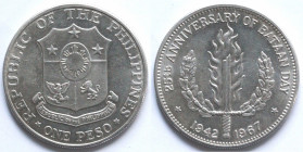 Monete Estere. Filippine. Peso 1967. Ag. KM. 195. Peso gr. 27,00. FDC. (D.1021)