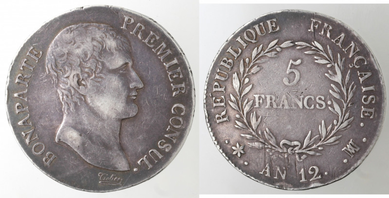 Monete Estere. Francia. Napoleone Bonaparte. Primo Console. 1799-1804. 5 Franchi...