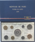 Monete Estere. Francia. Serie Divisionale 1974. 9 Valori Nominali con 50 Franchi in Ag. In confezione originale. FDC (7921)