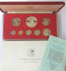 Monete Estere. Liberia. Serie divisionale 1978. 8 Valori nominali di cui 5 Dollari in Argento. Proof. In confezione originale e certificato. (7521)