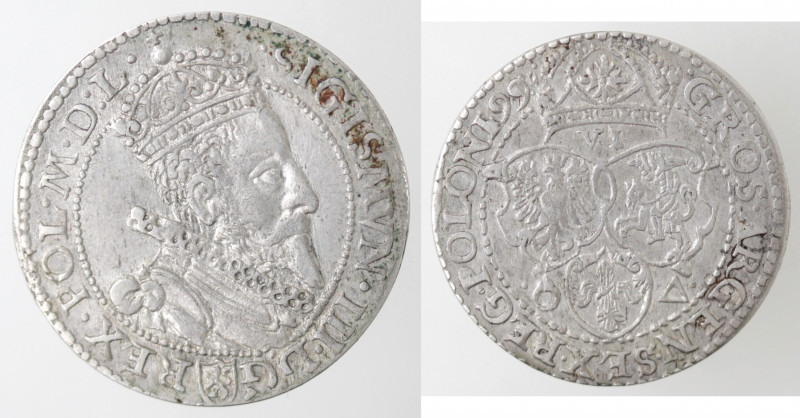 Monete Estere. Polonia. Sigismondo III. 1587-1632. 6 Groschen 1599. Ag. Kopicki ...
