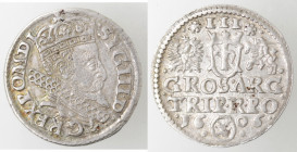 Monete Estere. Polonia. Sigismondo III. 1587-1632. 3 Groschen 1606. Ag. Iger K.06.3. Peso gr. 2,02. Diametro mm. 21. SPL+. RRR. (0922)