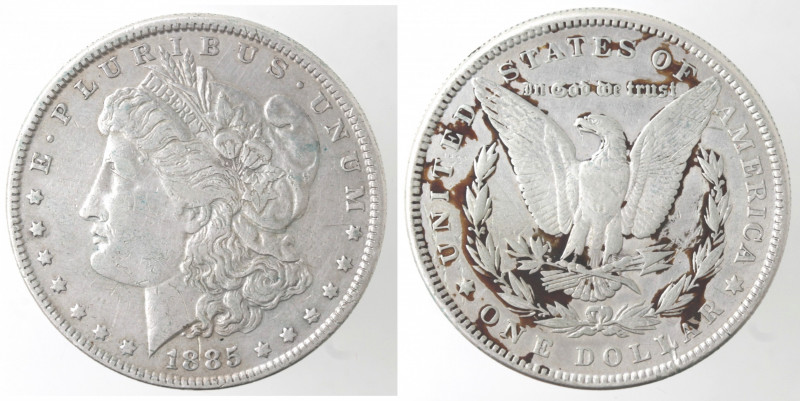 Monete Estere. USA. Dollaro Morgan 1885 Philadelphia. Ag. KM 110. Peso 26,60 gr....