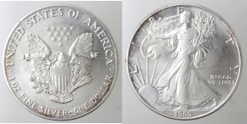 Monete Estere. USA. Dollaro 1990. Oncia. Ag. Peso gr. 31,55. qFDC. (D.5921)