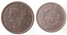 Monete Estere. USA. Centesimo 1843. Ae. Peso gr. 10,84. SPL/FDC.