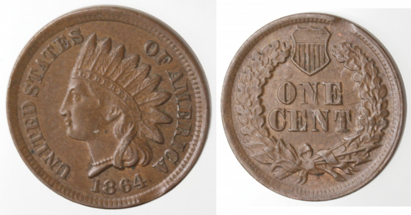 Monete Estere. USA. Centesimo 1864. Ae. Peso gr. 3,07. SPL+. Schiacciatura al bo...