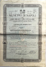 Cartamoneta. Municipio di Napoli. Debito Unificato 1923. qBB. Piega centrale marcata.