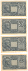 Cartamoneta. Luogotenenza. Lotto di 4 pezzi. Consecutivi. 10 lire Giove. DM 23-11-1944. Gig. BS19B. qFDS. (1422)