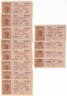Cartamoneta. Luogotenenza. Lotto di 12 pezzi. Consecutivi. Lira Italia. DM 23-11-1944. Gig. BS5A. SPL. (4321)