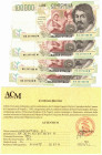 Cartamoneta. Repubblica Italiana. Lotto di 4 Banconote da 100000 lire Caravaggio 2° tipo consecutive. DM 12-05-1994. BI85A. SPL. Ondulazioni in vari p...