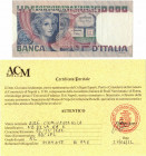 Cartamoneta. Repubblica Italiana. 50000 lire Volto di donna. DM 02-11-1982. Gig. BI79E. BB/SPL. Pieghe, forellini, angoli arrotondati. Perizia Ardimen...