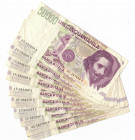 Cartamoneta. Repubblica Italiana. Lotto di 10 Banconote da 50000 lire Bernini 2° tipo. 1992. Mediamente qBB. (D.6821)