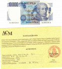 Cartamoneta. Repubblica Italiana. 10000 lire Alessandro Volta. Serie sostitutiva. DM 1995. Gig. BI76Ga. FDS. Perizia Ardimento. (1622)