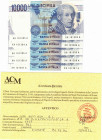 Cartamoneta. Repubblica Italiana. Lotto di 5 pezzi. Consecutivi. 10000 lire Alessandro Volta. Serie sostitutiva. DM 1997. Gig. BI76Ha. FDS. Perizia Ar...