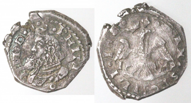 Zecche Italiane. Messina. Filippo IV. 1621-1665. Tarì 1650, sigle IP MP. Ag. D/ ...